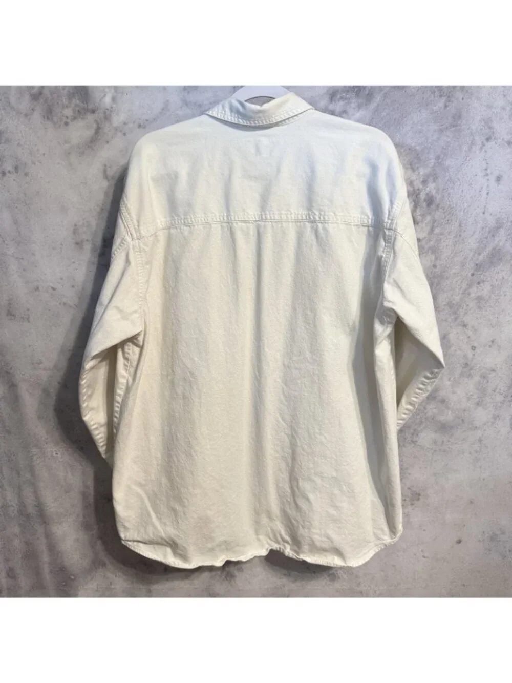 VTG 1990s Levis Red Tab Jeans Denim Button Down Shirt Mens L White Heavyweight